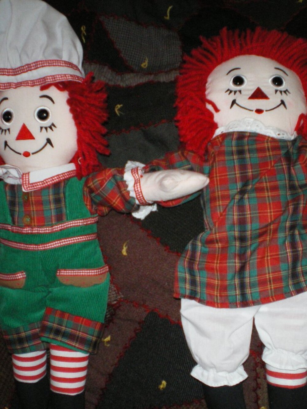 Holiday Raggedy Ann and Raggedy Andy Dolls